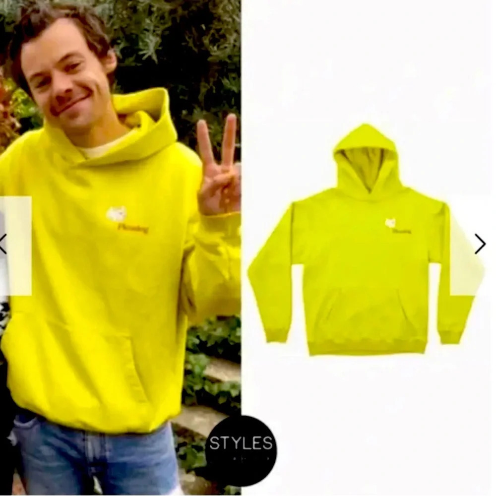 NWOT Harry Styles THE PLEASING x COACHELLA Yellow Green Hoodie Size Small